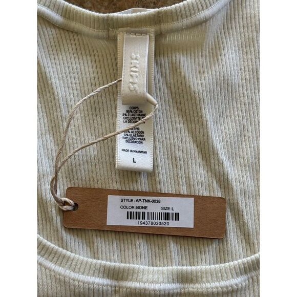 Skims Cotton Rib Tank Bone Size Large - Picture 7 of 7